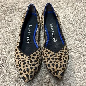 ROTHY'S The Point Big Cat Leopard Ballet Flats